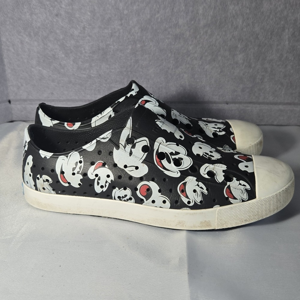Native Unisex Disney Mickey Mouse Slip On Shoe Mens 7/ Womens 9 Black WDW Summer